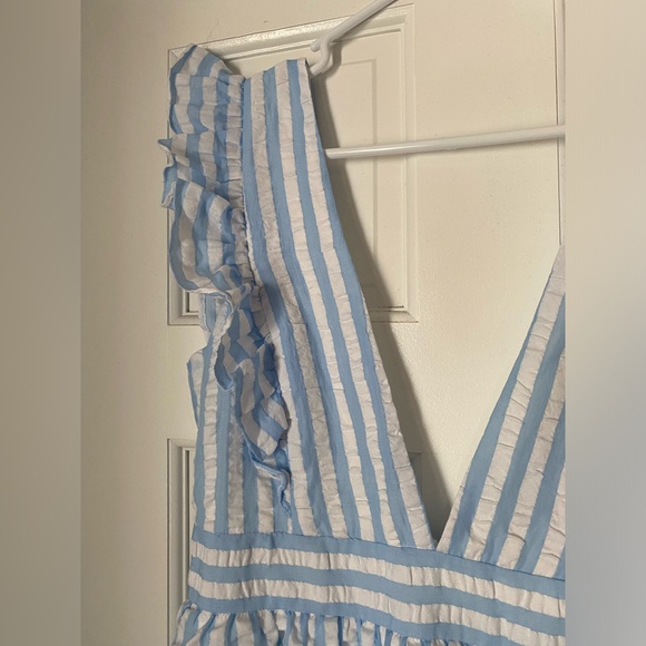 Caitlin M. Covincton x Pink Lily, Medium, Light blue and white striped dress - Picture 9 of 9